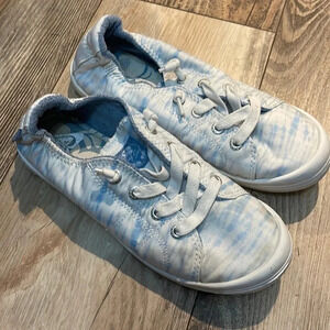 Roxy Low Cut Slip On Sneakers Blue White Tye Dye Surf Style Comfortable Size 7.5